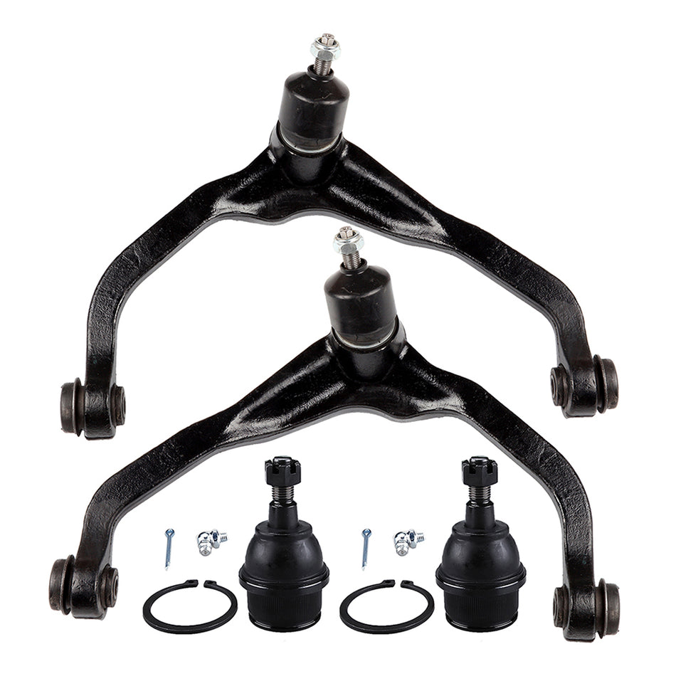 Front Upper Control Arms + Lower Ball Joints Fits 07-11 Dodge Nitro 08-12 Jeep Liberty