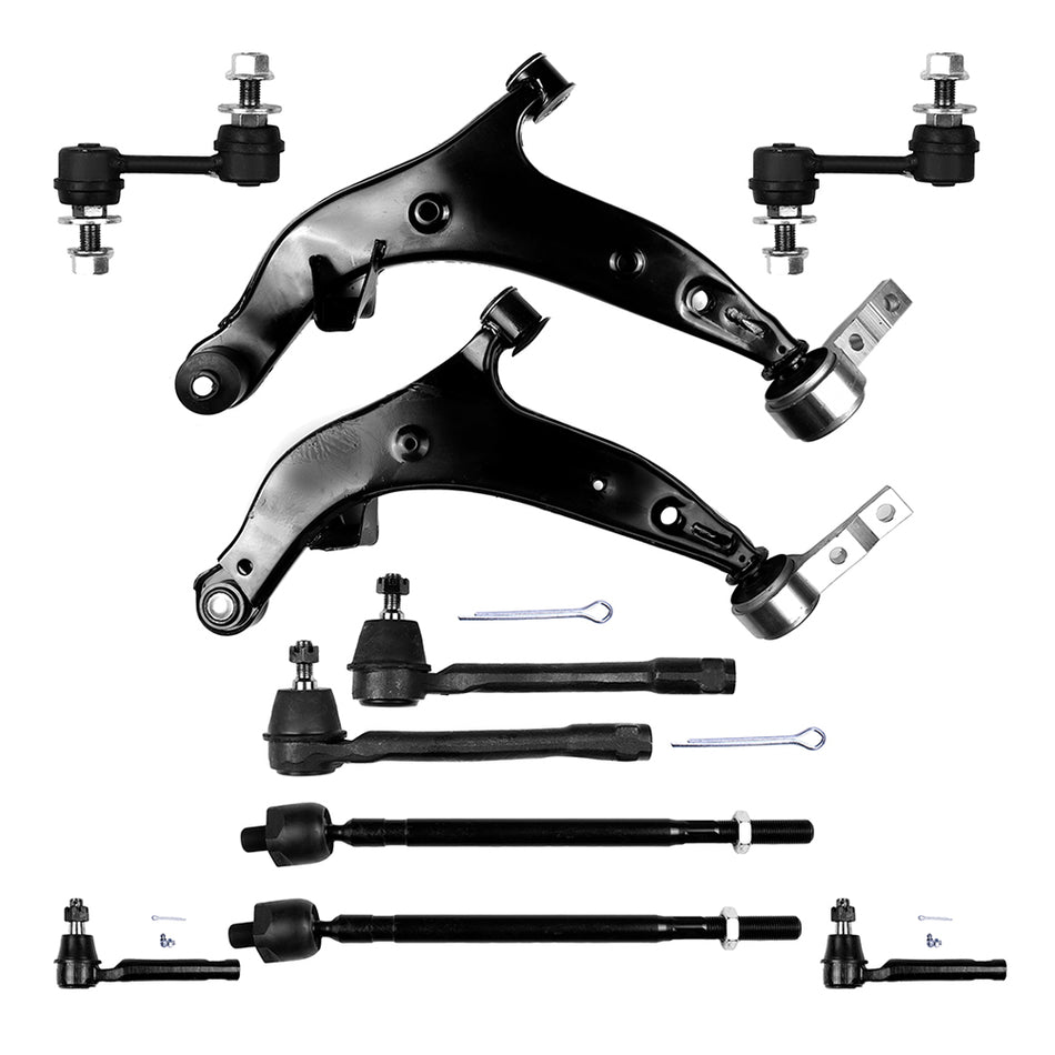 10pcs Front Control Arms Tie Rod Ends Sway Bars For Nissan Quest 3.5L 2004-2009