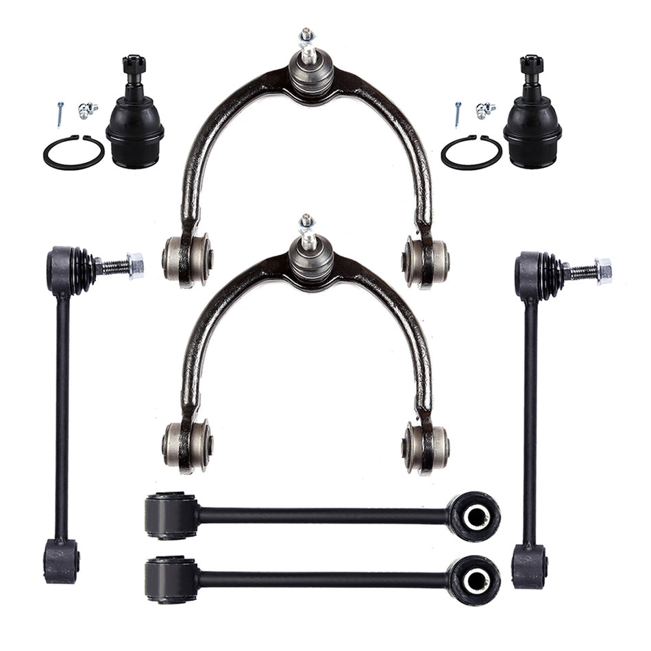 Steering 8x Control Arm Ball Joint Sway Bar Kit Fits 2006-2010 JEEP COMMANDER