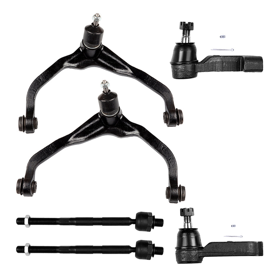 2008-2011 Dodge Nitro Front Upper Control Arm Ball Joint & Tie Rod End Kits 6Pcs