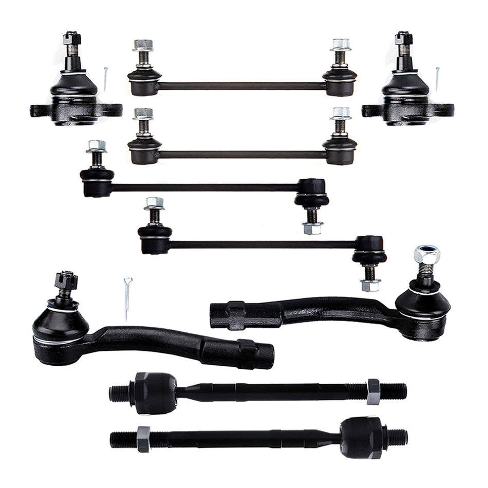 Sway Bars Tie Rods Ball Joints Kit For 05-09 Hyundai Tucson 05-10 Kia Sportage 10Pcs