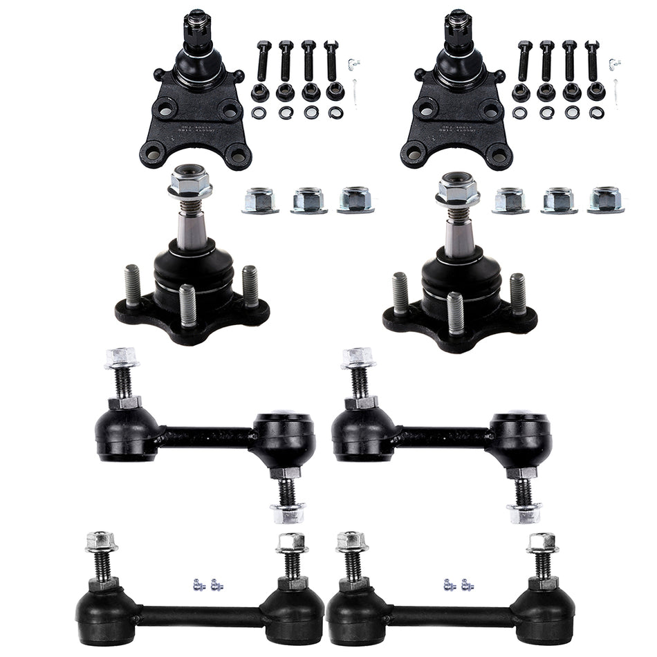 8x Front Ball Joints Rear Sway Bars Steering Kit For GMC Canyon & Chevy Colorado