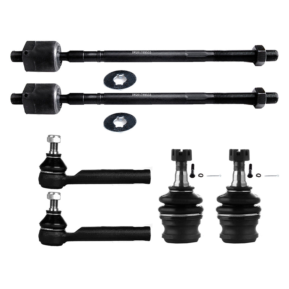 6pc Front Inner Outer Tie Rods Lower Ball Joints Kit For Subaru Legacy & Impreza