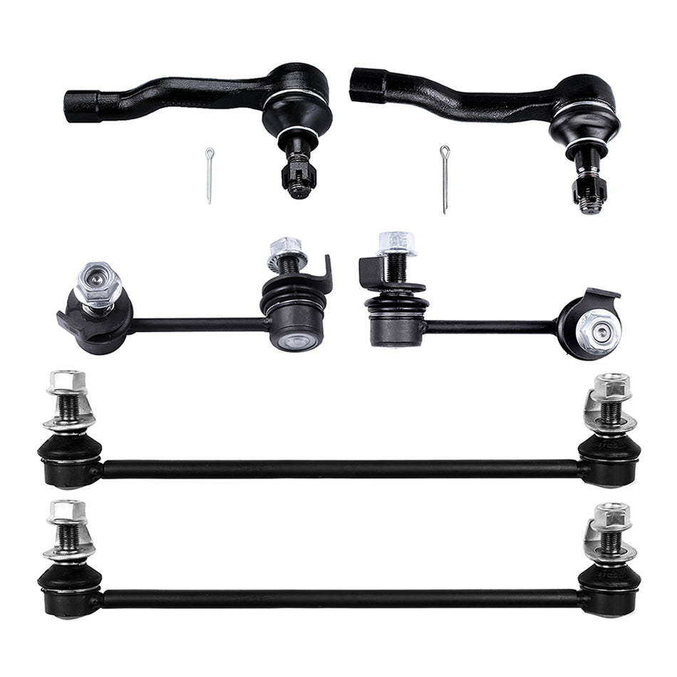 Sway Bar Link Tie Rod End Suspension Kit For 03-06 Infiniti FX35 FX45 6Pcs