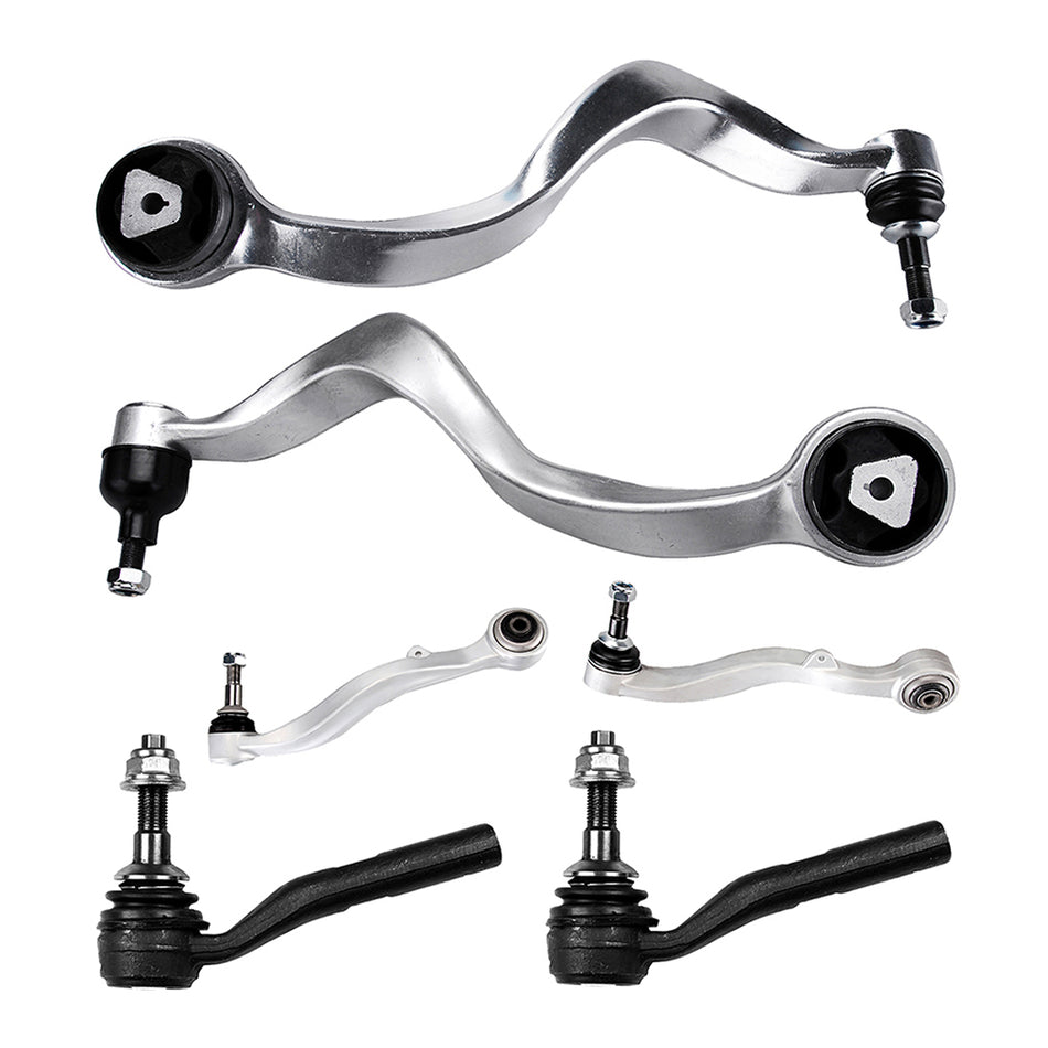 For BMW 750Li 760i 760Li Suspension 4x Control Arm & Ball Joint 2x Tie Rod End