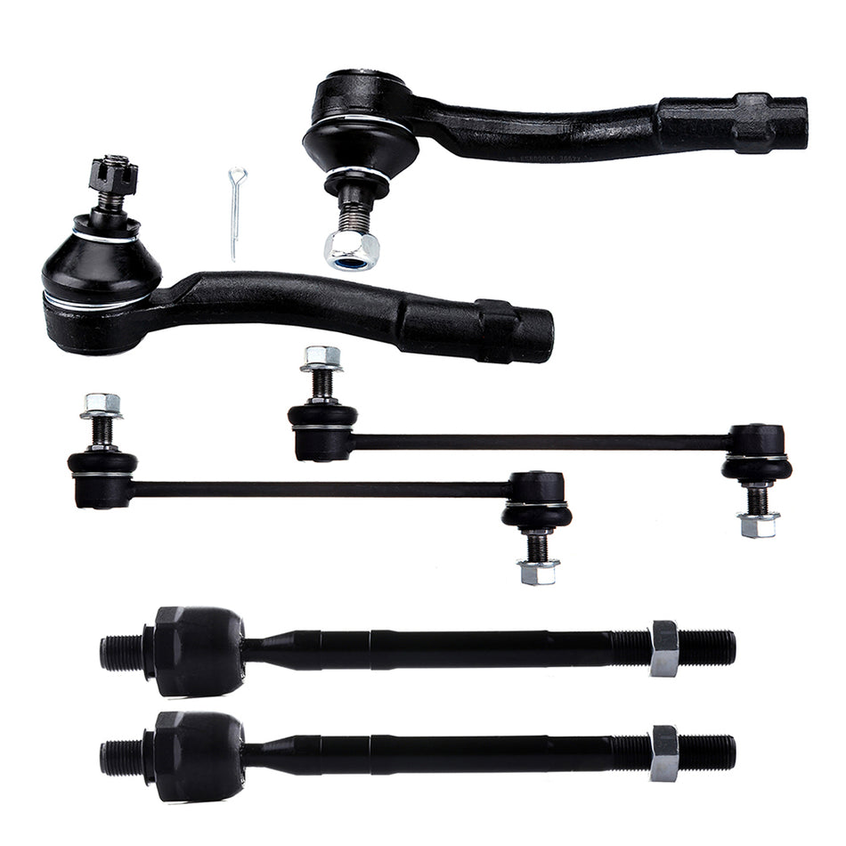 Outer & Inner Tie Rod Front Sway Bar For 05-09 Hyundai Tucson 05-10 Kia Sportage 6Pcs