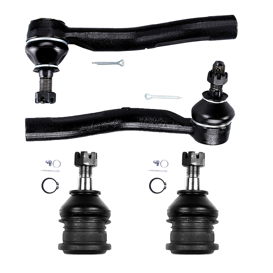 2007-2008 Toyota Yaris Lower Ball Joints Outer Tie Rod Set 4Pcs Suspension Kit
