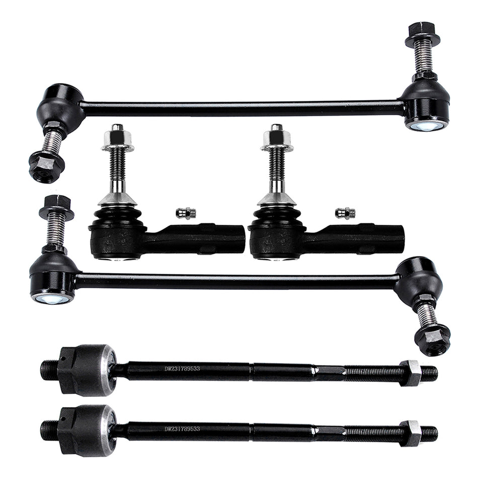 Sway Bar Links Tie Rod Ends Kit 6Pcs For 10-12 Ford Taurus Lincoln MKT