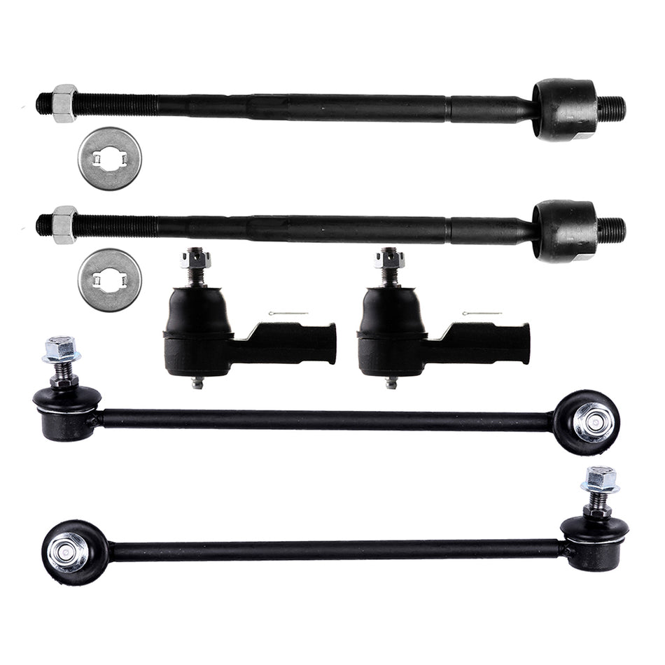 6set Front Sway Bars Inner Outer Tie Rod Links Fits 2003-2007 08 Hyundai Tiburon