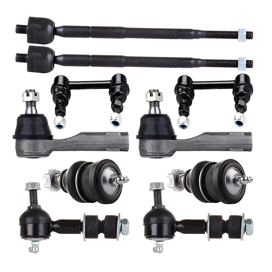 10Pcs Front Rear Sway Bars Ball Joints Tie Rods Fit For 1998-00 01 Nissan Altima