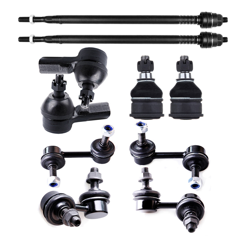 10pcs Tie Rod Ball Joint Sway Bar Kit For 2001-2004 2005 Honda Civic Suspension