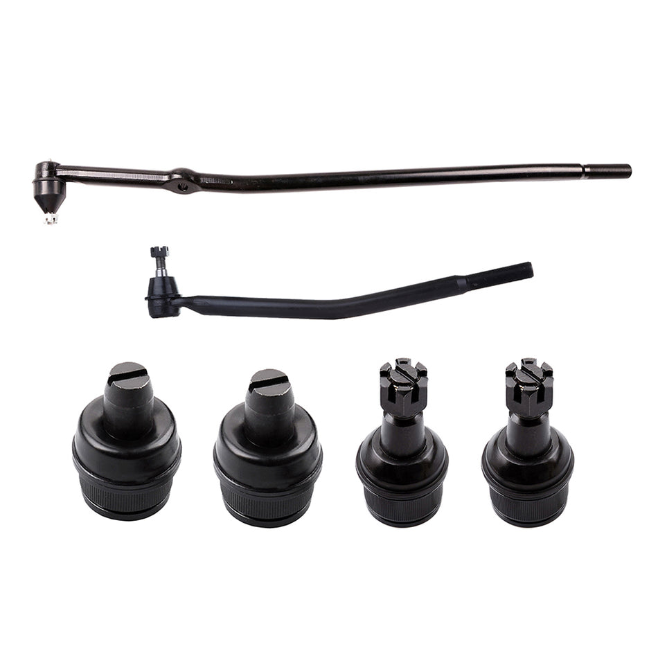 6pcs Tie Rod End Ball Joint Kit For 2004-2005 Ford E-350 Super Duty Suspension