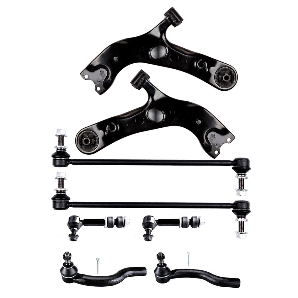8x Front + Rear Sway Bars Lower Control Arm Kit Fits 2006-2014 Toyota Rav4