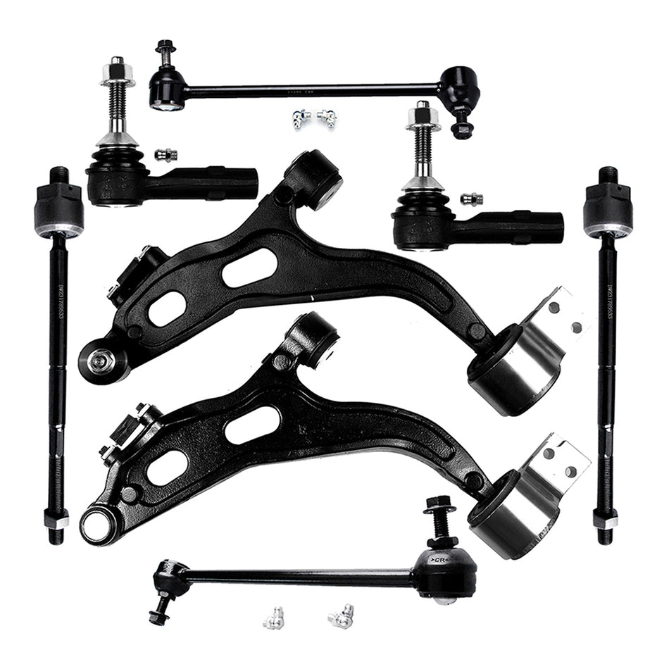 8pcs Front Lower Control Arms Sway Bars Tie Rods Kit For 05-07 Mercury Montego