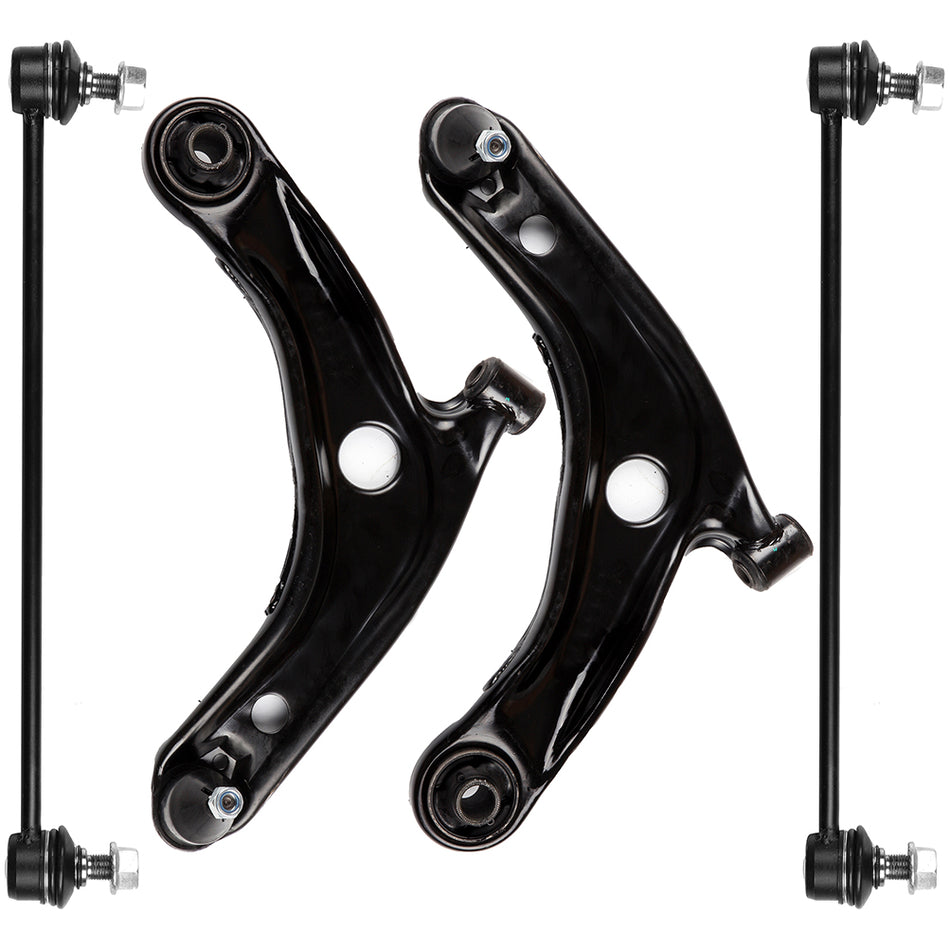 4 Pieces Front Control Arms Ball Joints and Sway Bar Links Fits Toyota