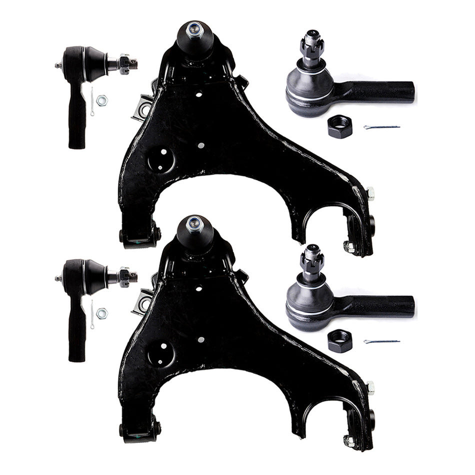 Front Control Arms Tie Rod Ends For 99-04 Nissan Frontier 00-04 Xterra 6Pcs