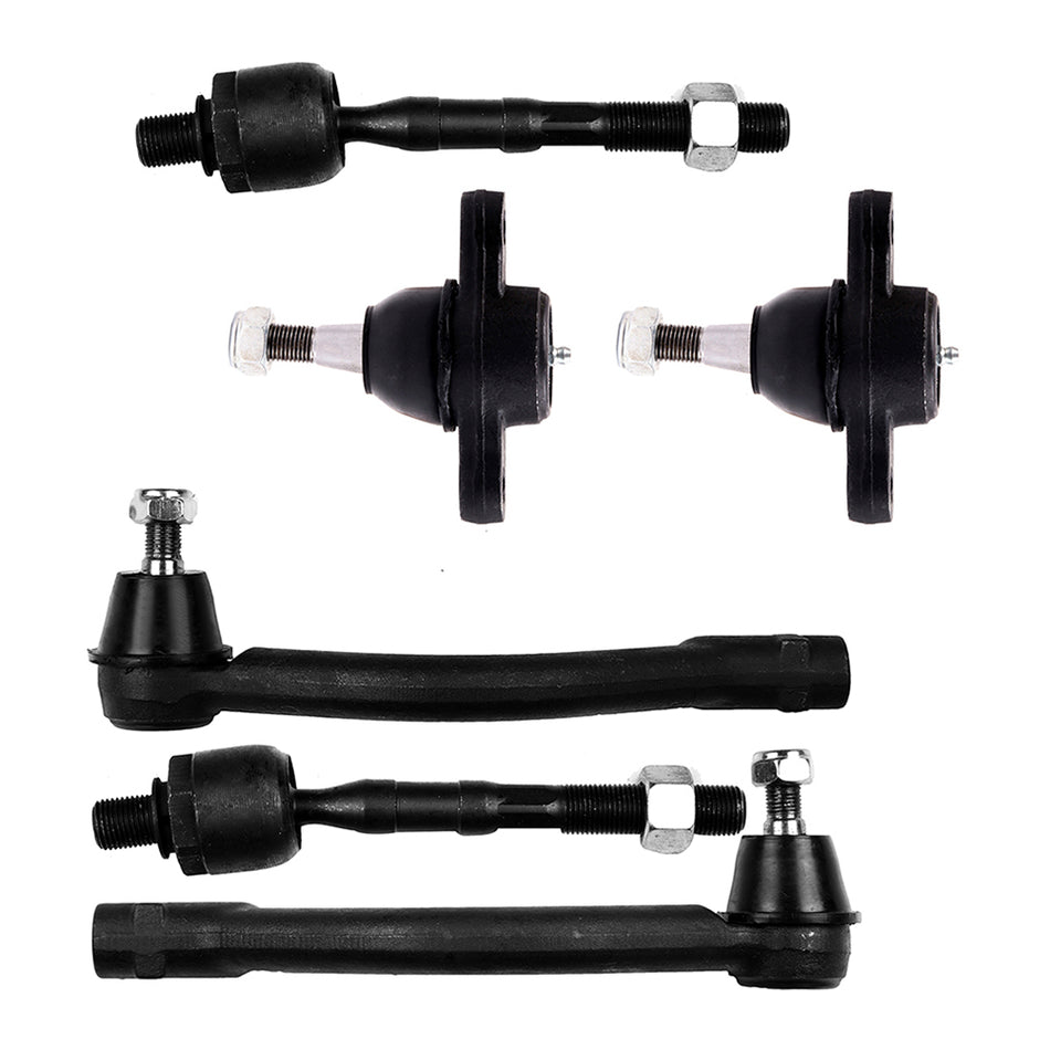 Front Steering 6PCS Tie Rods Ball Joints Fits 2009-2010 Hyundai Azera Sonata