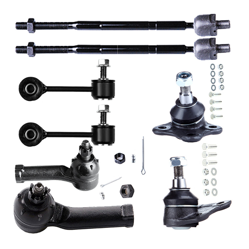 8PC Ball Joints Inner Outer Tie Rods Sway Bar Links Kit For VW Golf Jetta Beetle