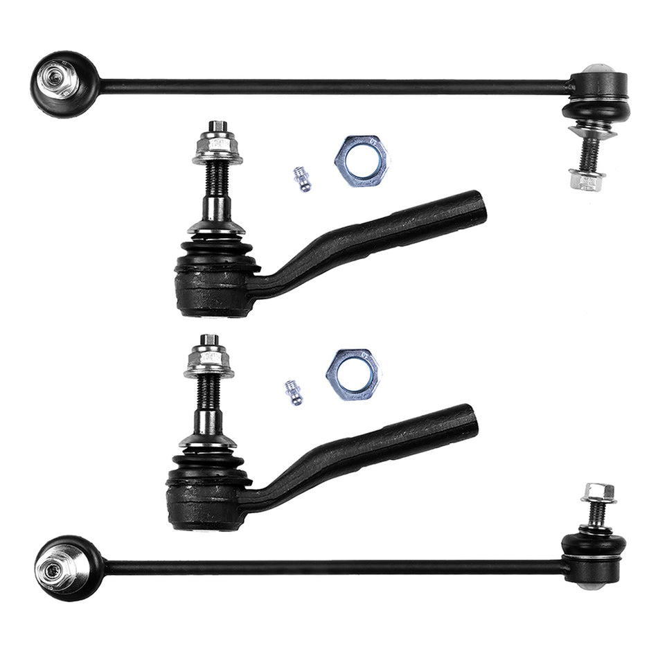 4pcs For 2004-2010 BMW 5 Sieres Front Outer Tie Rod Links Sway Bars Kit
