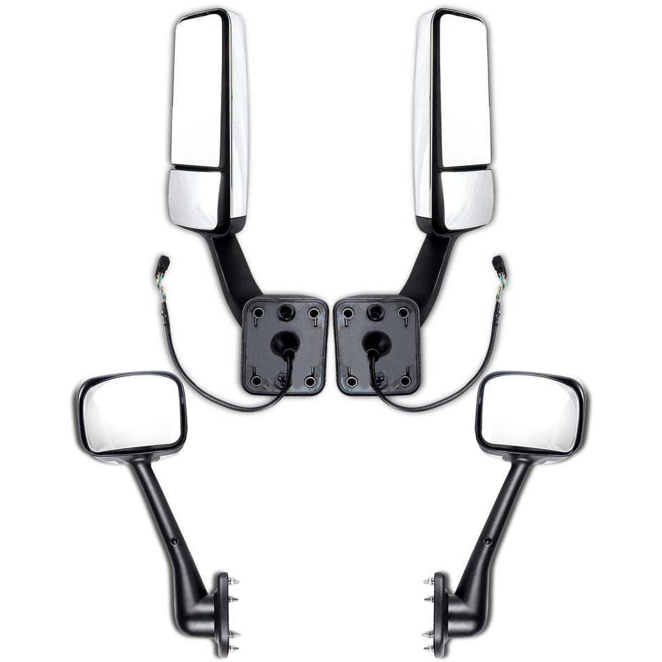For 2008-2016 Freightliner Cascadia Left & Right Side Chrome Mirrors Heated-1