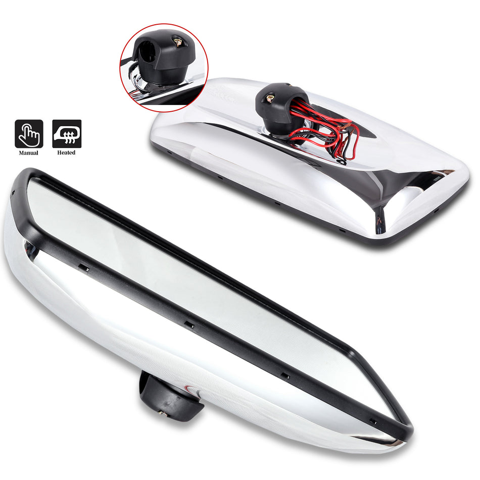 2X Chrome Manual Heated Mirror LeftRight Side For Freightliner Columbia M2 106-1