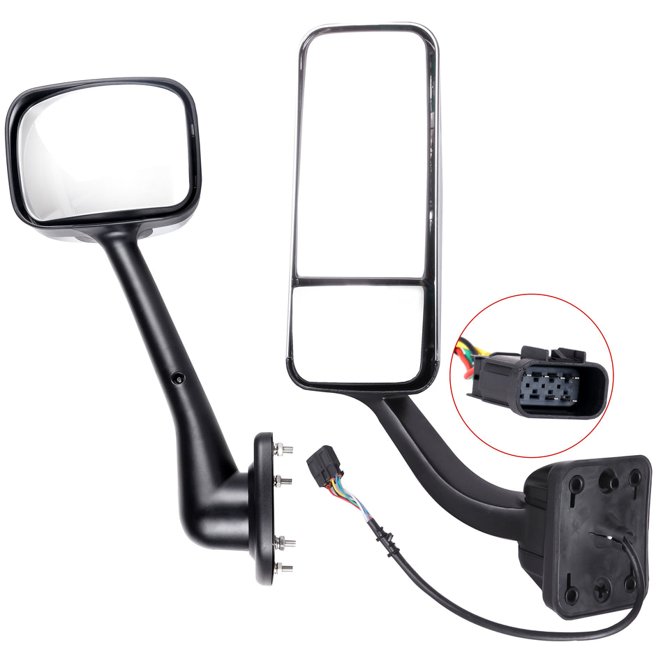 2008-2016 Freightliner Cascadia Driver LH Side Chrome Mirror Manual And Power Heated