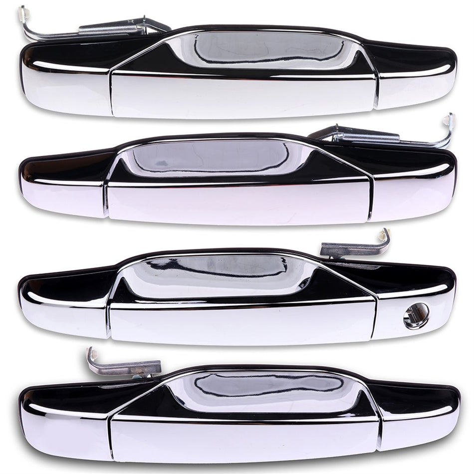 4Pcs Exterior Door Handles Chrome 07-14 Cadillac Escalade Chevrolet Tahoe