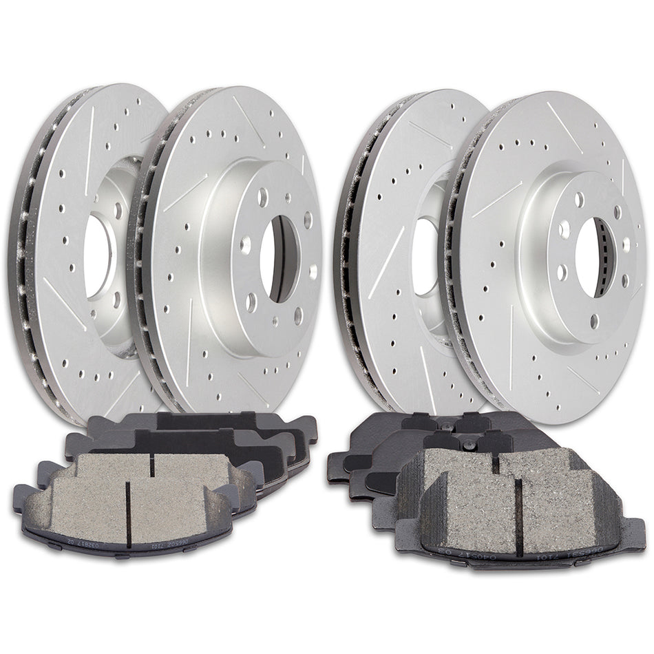 Ceramic Brake Pads And Rotors Honda 92-95 Civic 93-97 Civic del Sol Front Rear