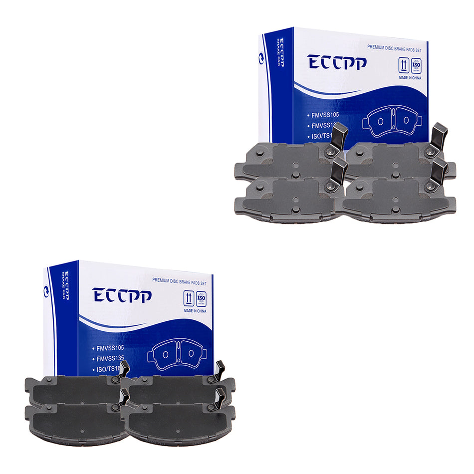 Front Rear Ceramic Brake Pads For 88-20 Honda Civic 93-97 Honda Civic del Sol 8pcs