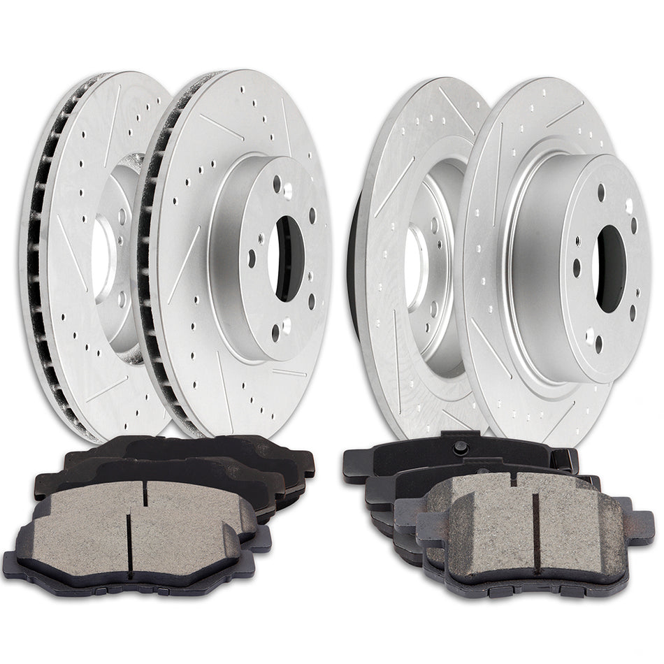 2008-2012 Honda Accord Ceramic Brake Pads And Rotors Front Rear