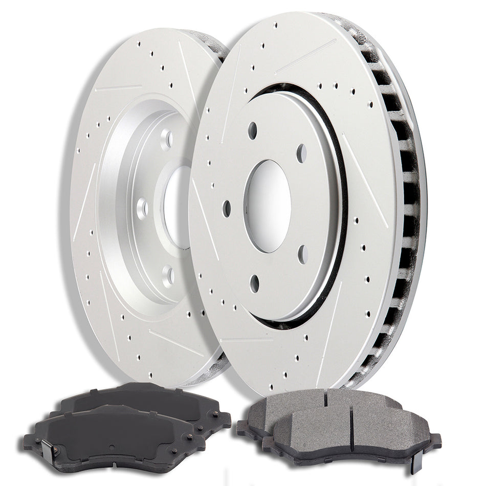 Ceramic Brake Pads And Rotors 08-16 Chrysler Town Country 09-13 Dodge Journey Front