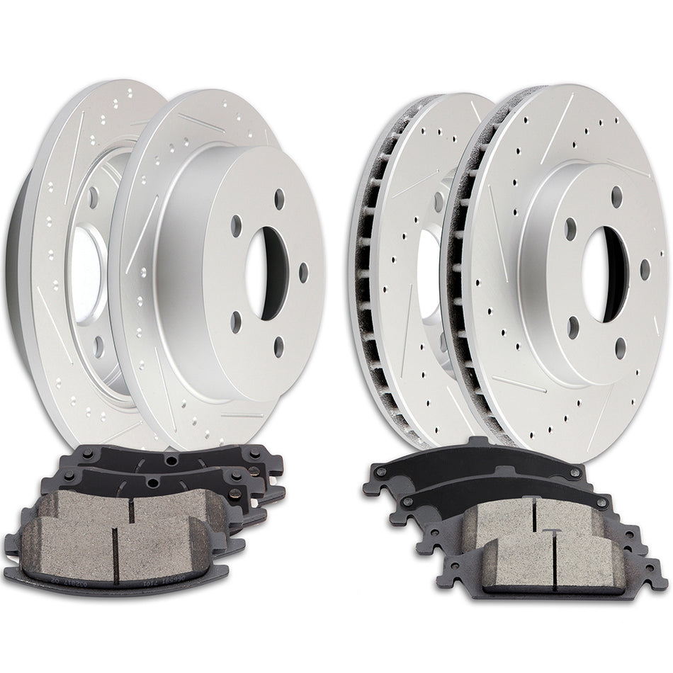 Brake Pads And Rotors 99-04 Oldsmobile Alero 99-05 Pontiac Grand Am Front Rear