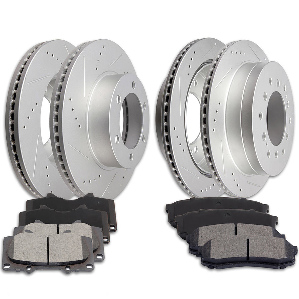 2001-2007 Toyota Sequoia Ceramic Brake Pads And Rotors Front Rear
