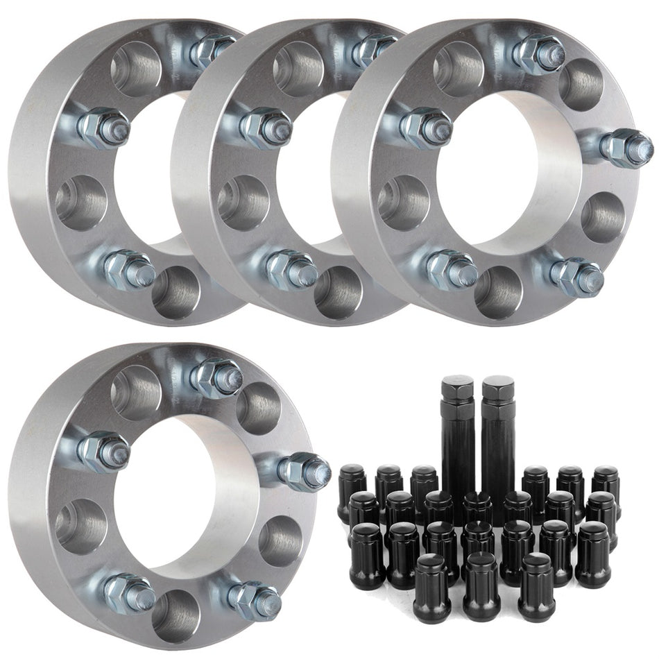 4Pcs 2 inch 50mm Thick 5x5 to 5x5 1/2 inch Wheel Spacers+23Pcs Lug Nuts+2 Keys For 10 Jeep Commander 11-13 Jeep Wrangler