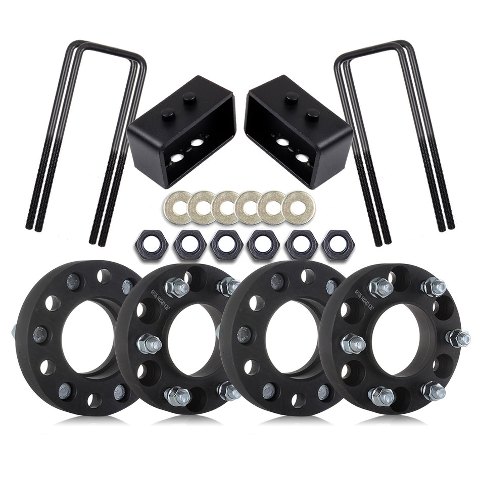 4Pcs 1.25 inch Thick 6x135 wheel spacers 3 inch Rear Leveling Lift Kit For 09-18 Chevrolet Express 4500 GMC Savana 3500