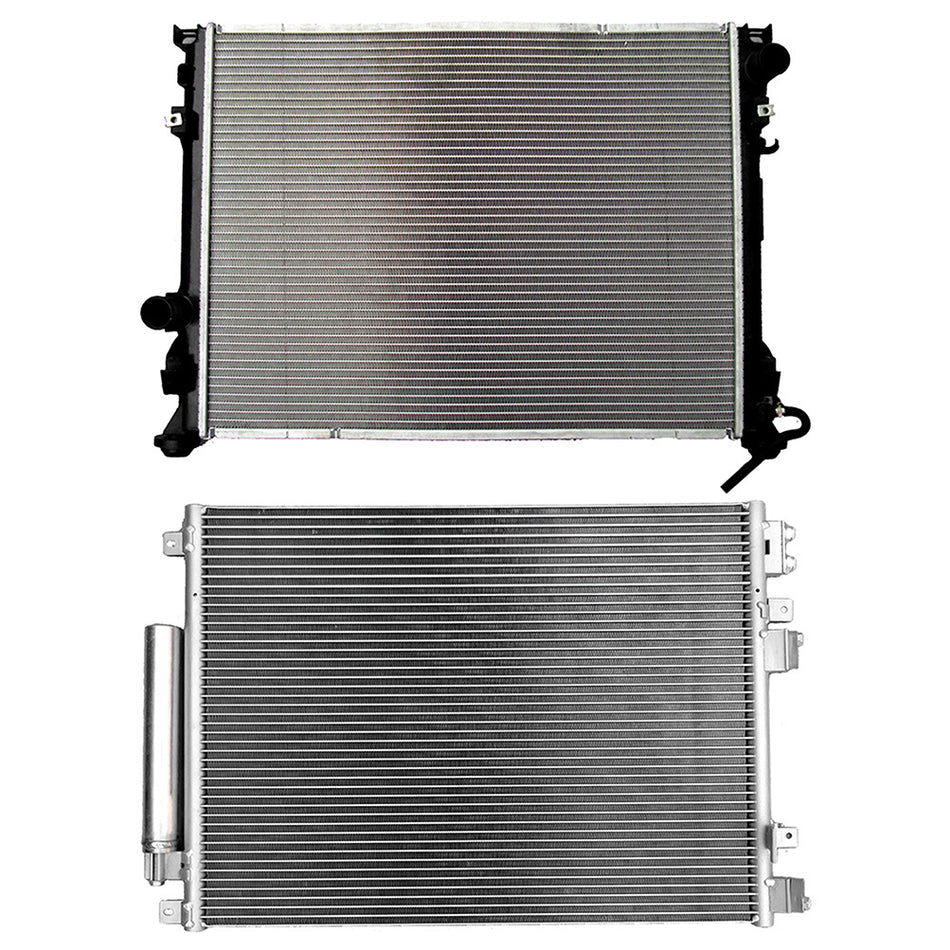 Aluminum Radiator & AC Condenser Cooling Kit For 2007-2009 Chrysler 300 5.7L V8