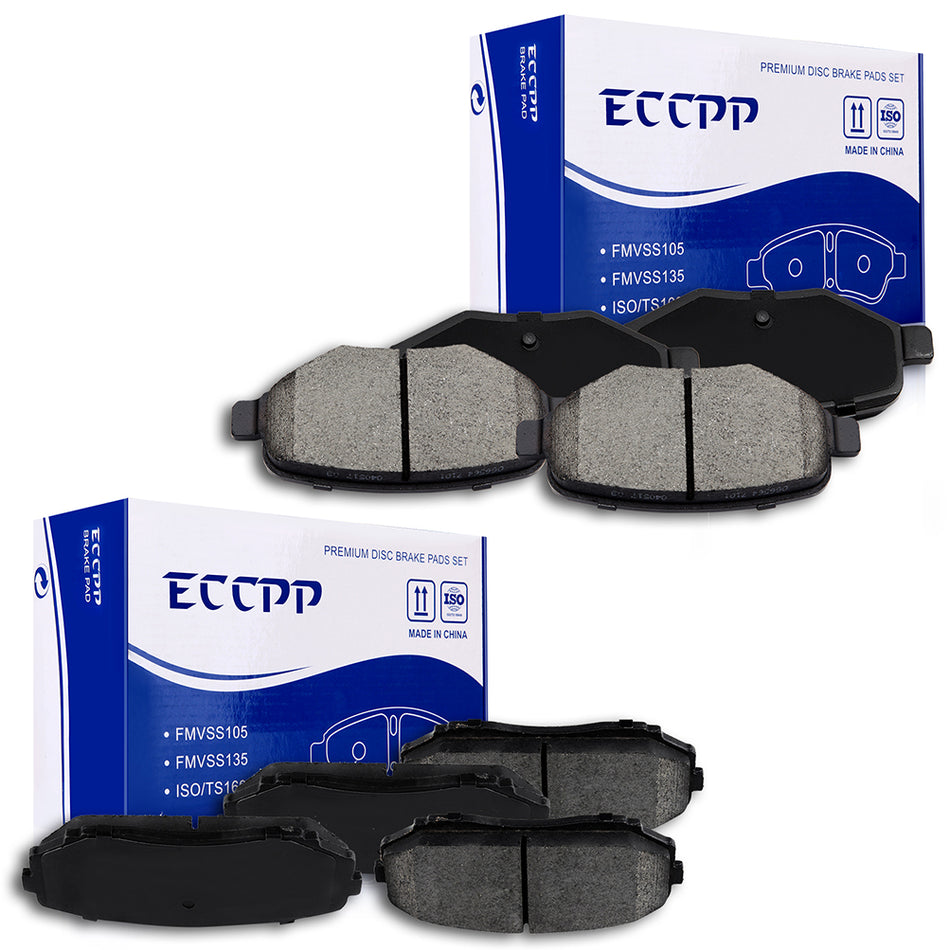 Ceramic Brake Pads 07-10 Ford Edge Lincoln MKX Front Rear