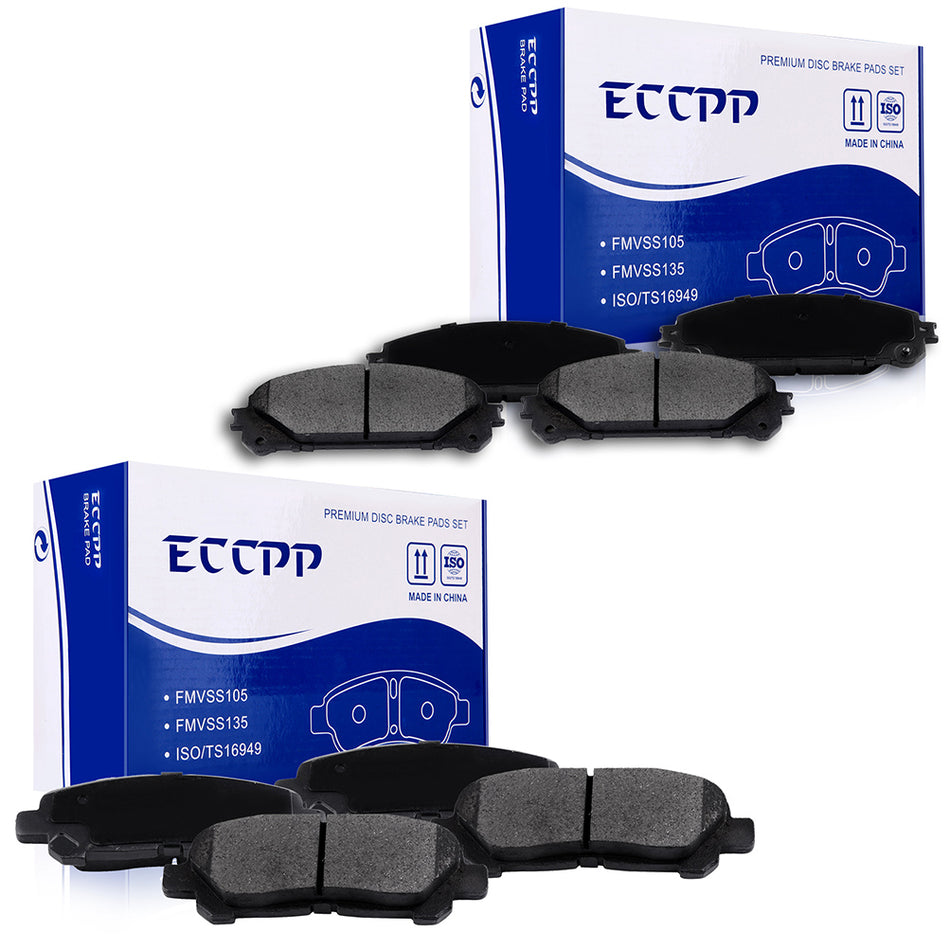 2008-2013 Toyota Highlander Front Rear Ceramic Brake Pads