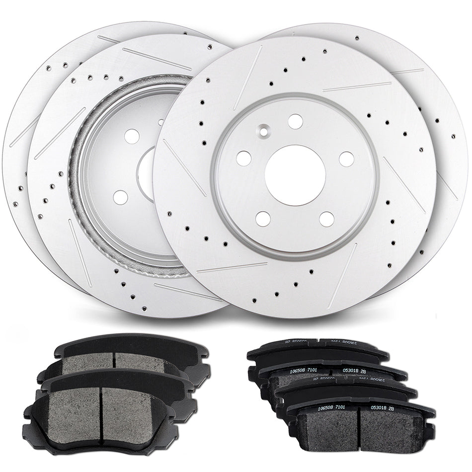 Ceramic Brake Pads And Rotors 2010-2017 Chevrolet Equinox GMC Terrain Front Rear