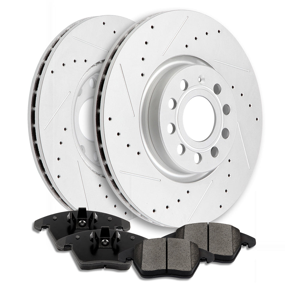 Ceramic Brake Pads And Rotors 06-13 Audi A3 08-09 Audi TT Front 311.1mm 6Pcs