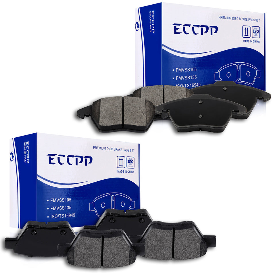 Brake Ceramic Pads Volkswagen 10-18 Jetta 10-14 Golf Front Rear