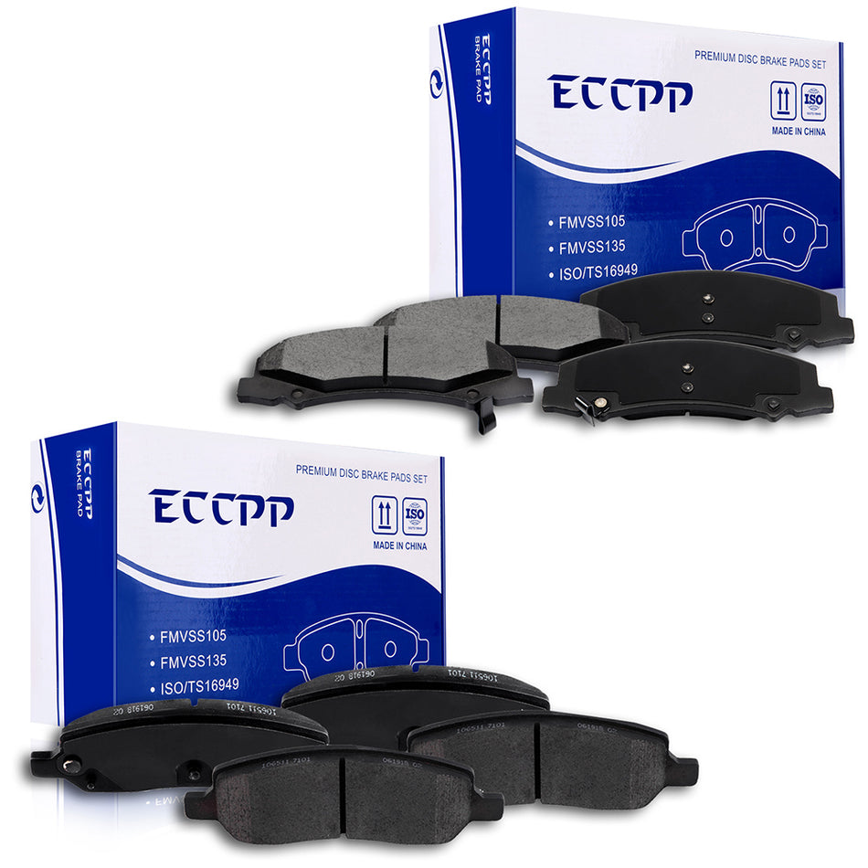 Front Rear Brake Ceramic Pads For 06-11 Buick Lucerne Cadillac DTS 8pcs