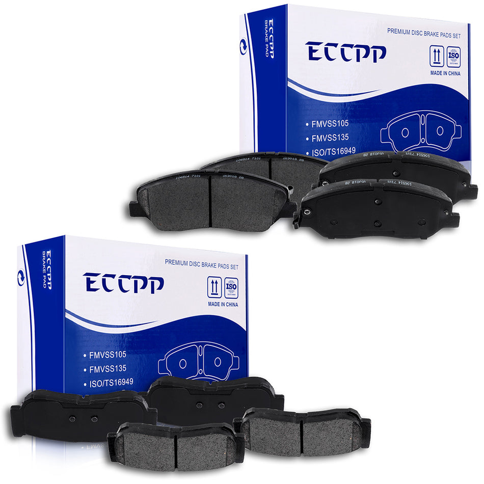 2007-2009 Hyundai Santa Fe Ceramic Brake Pads Slotted Front Rear