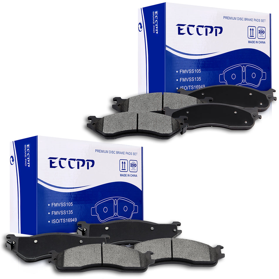 Front Rear Brake Ceramic Pads Dodge Ram 06-08 1500 03-08 2500