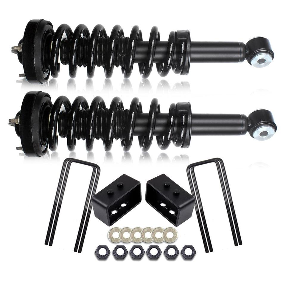 Front Complete Struts & 3 inch Rear Leveling Lift Kit 2WD For Ford F-150 Platinum