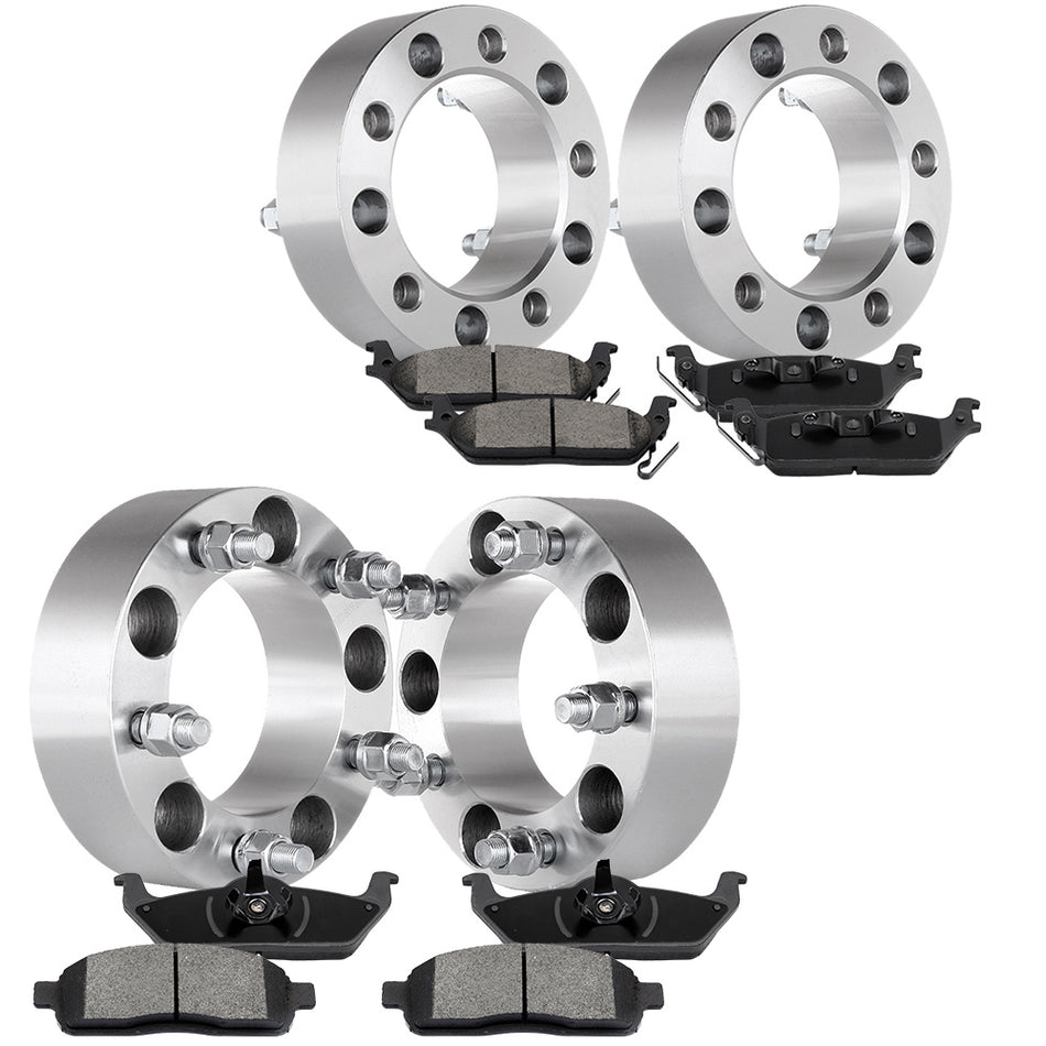 4Pcs Wheel Spacers Front and Rear Ceramic Disc Brake Pads For 2004-2008 Ford F150