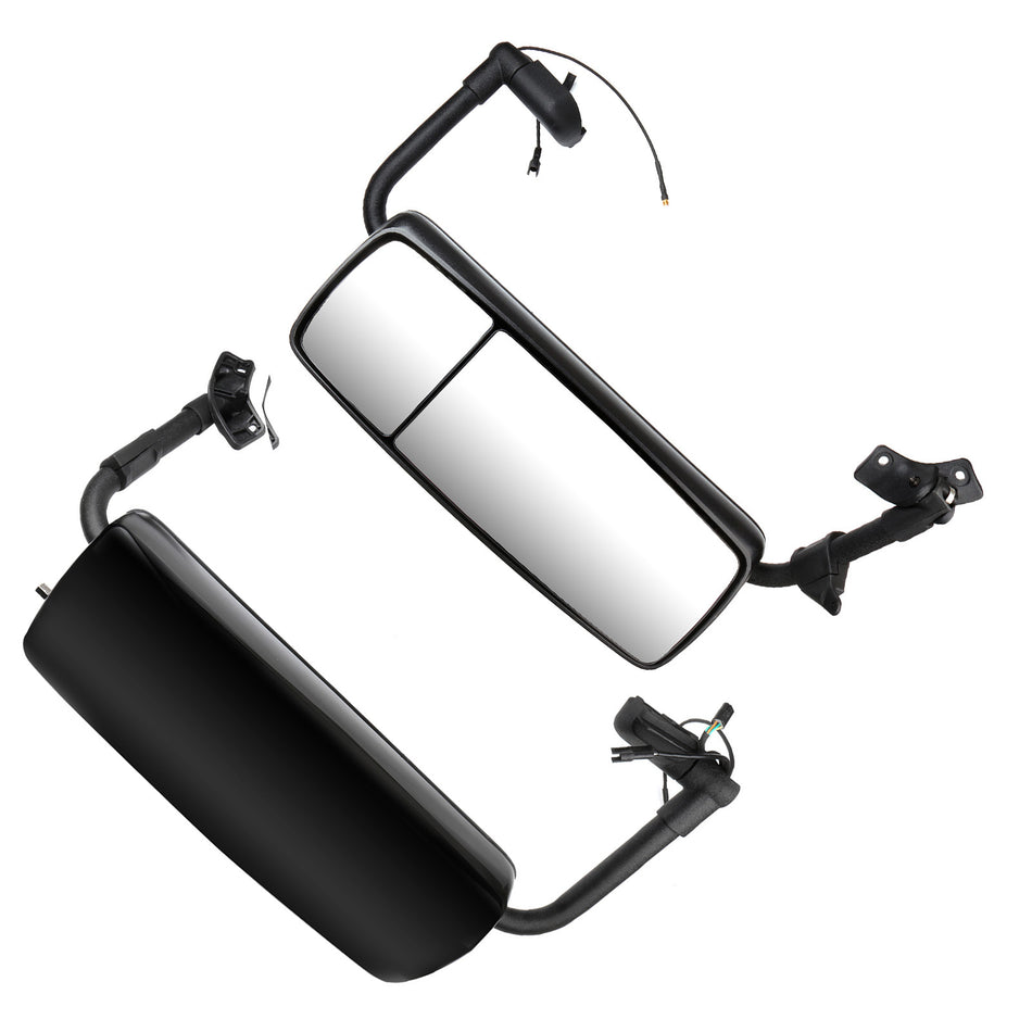 2005-2018 Volvo VNL Rearview Mirrors Complete Pair Side View Clear Black