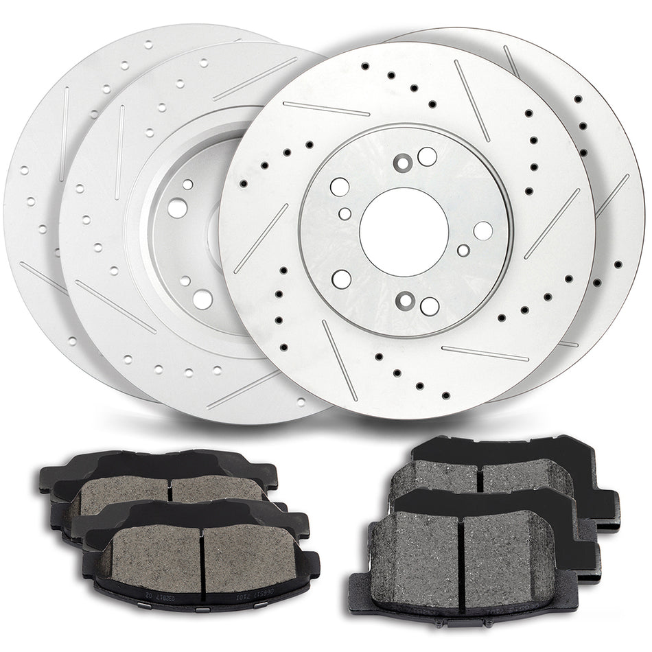 2006-2007 Honda Accord Ceramic Brake Pads And Rotors Front Rear