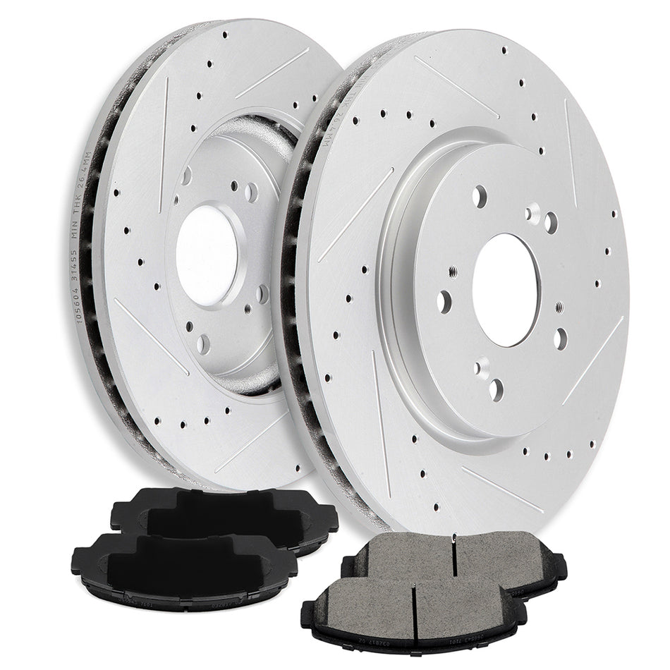 Ceramic Brake Pads And Rotors Honda 12-16 CR-V 12-15 Crosstour Front