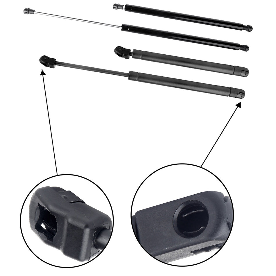 Hood Tailgate Hatch Lift Supports Struts 03-08 Infiniti FX35 FX45 4Pcs